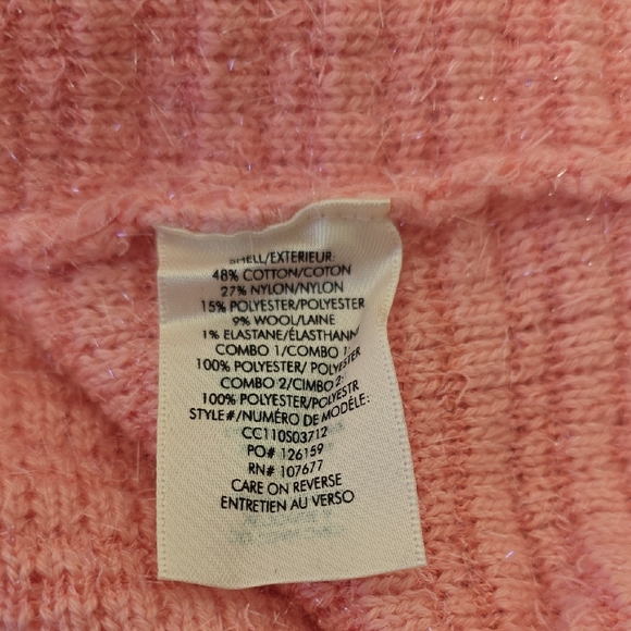 Alice + Olivia Pink Cardigan with Glitter Bow.  Size Small Petite - Picture 10 of 12